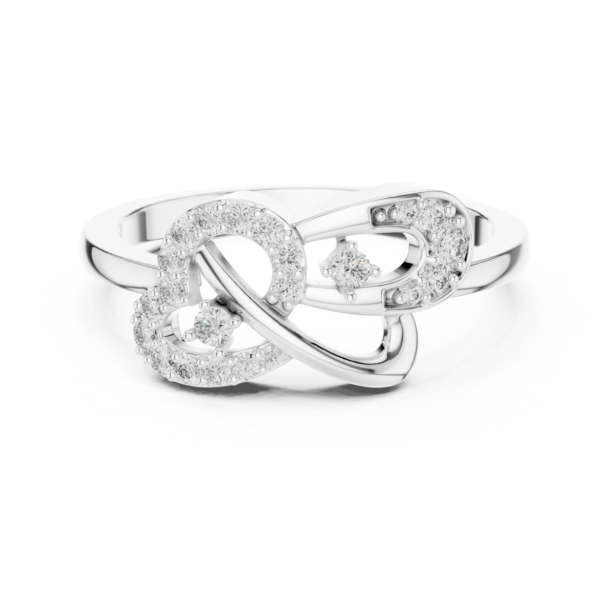 Entwinelle Crossover Ribbon Loop Pavé Lab Grown Diamond Ring