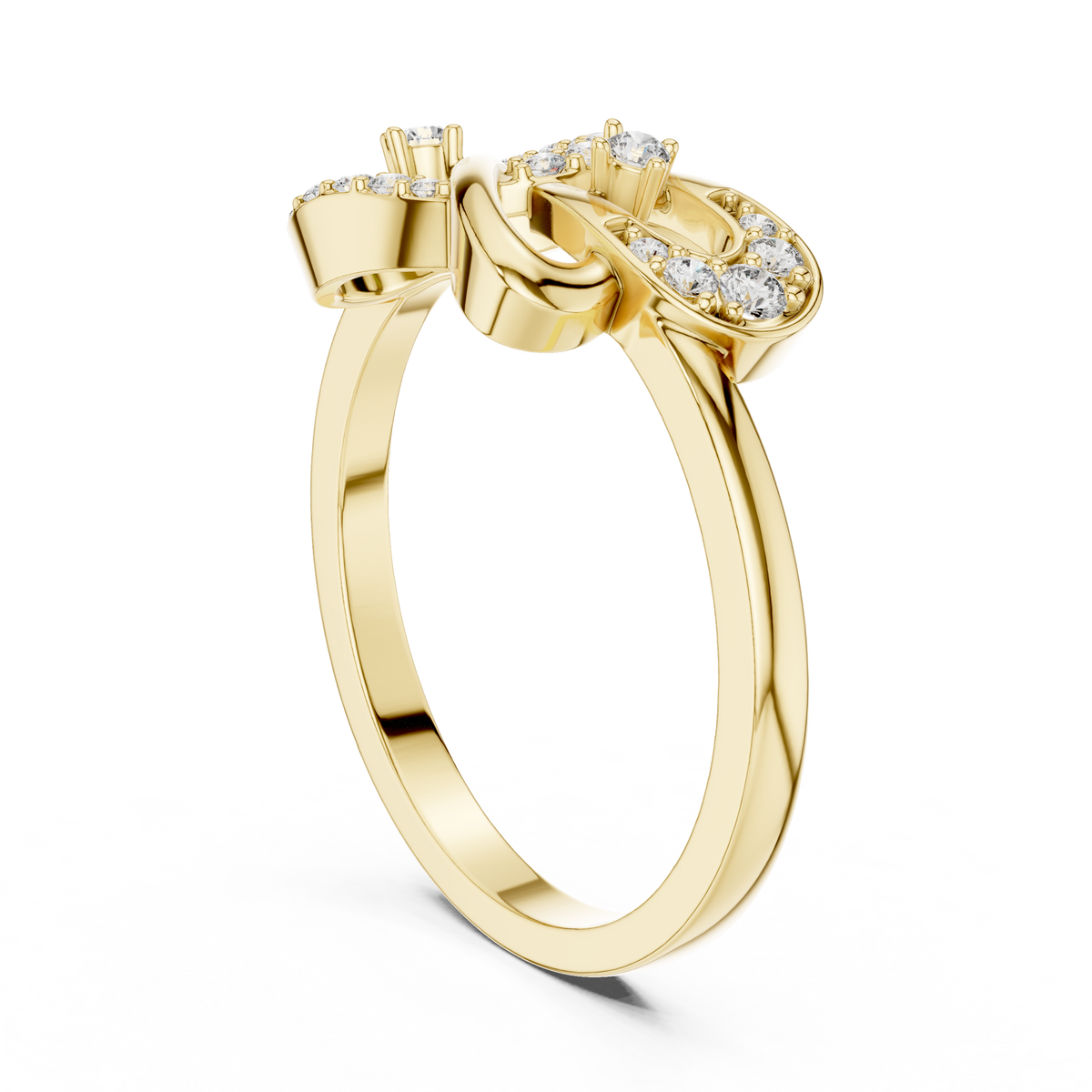 Entwinelle Crossover Ribbon Loop Pavé Lab Grown Diamond Ring