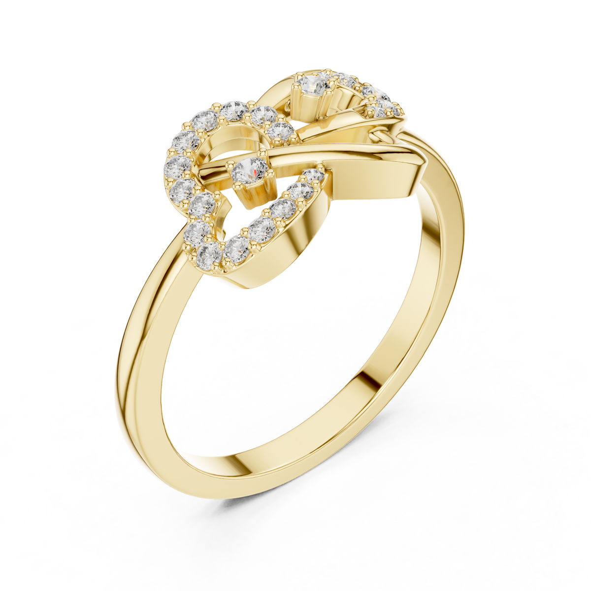 Entwinelle Crossover Ribbon Loop Pavé Lab Grown Diamond Ring