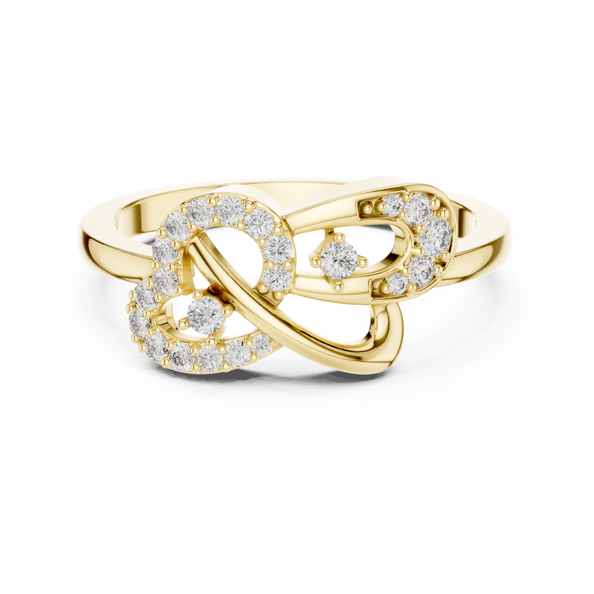 Entwinelle Crossover Ribbon Loop Pavé Lab Grown Diamond Ring