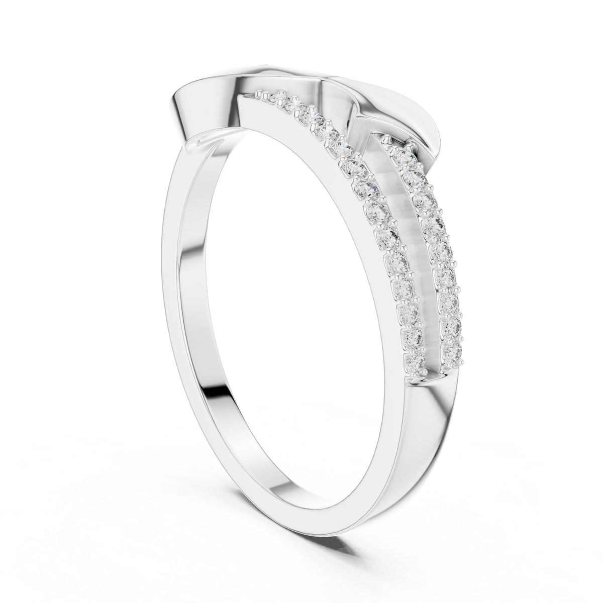 Ribbelle Sculpted Ribbon Split Shank Lab Grown Diamond Ring