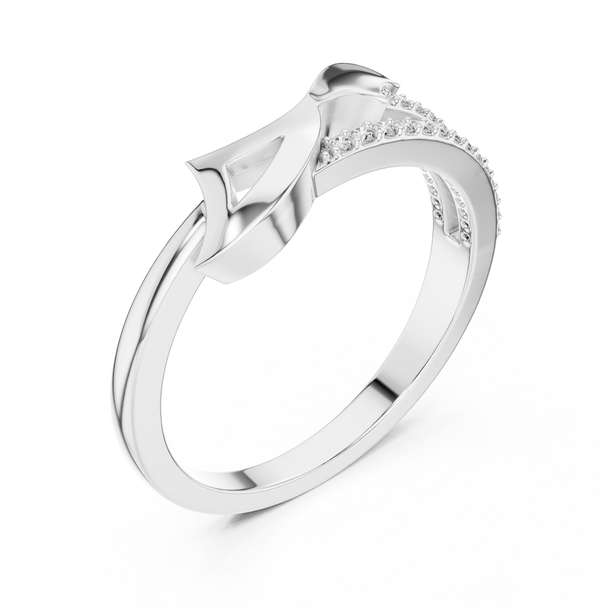 Ribbelle Sculpted Ribbon Split Shank Lab Grown Diamond Ring