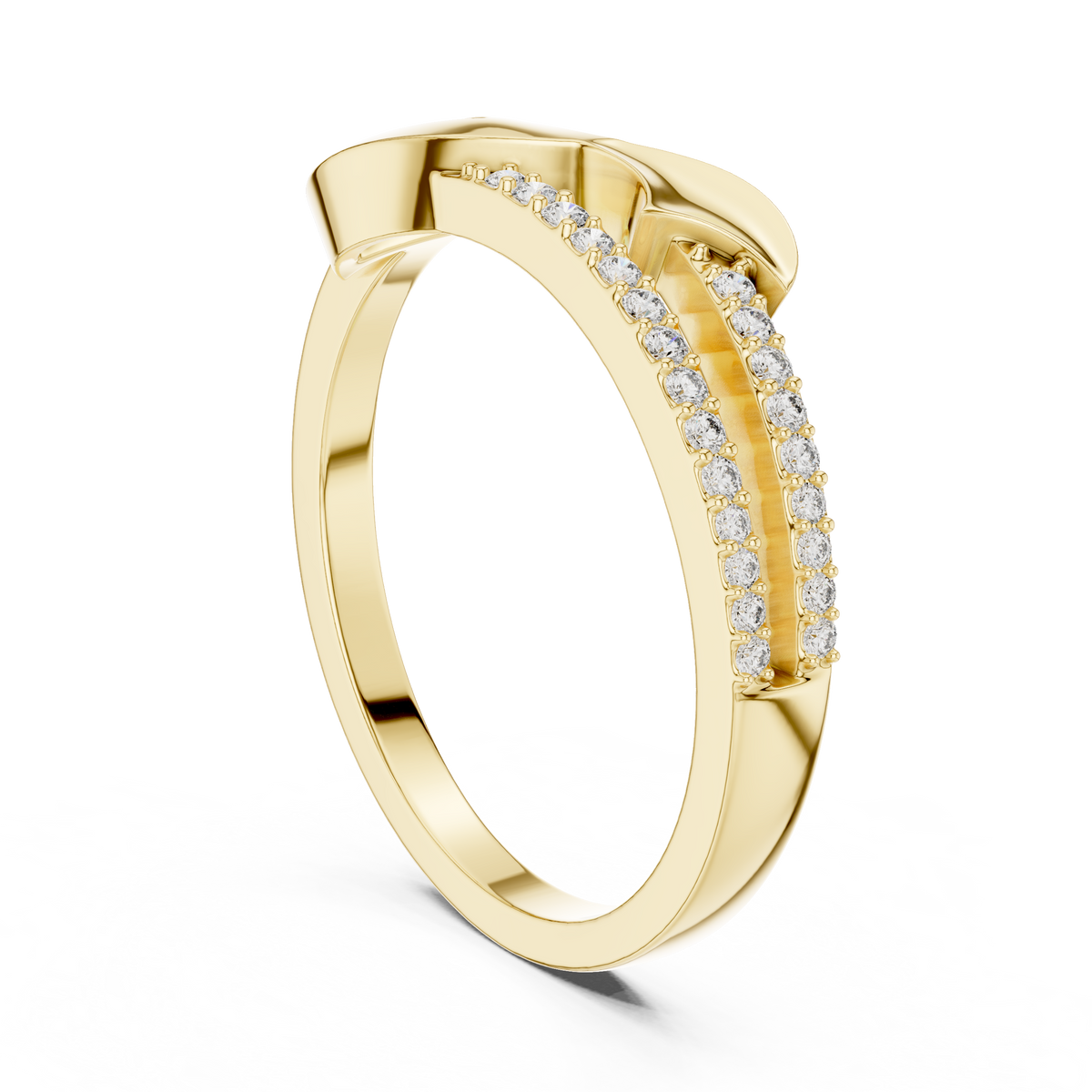 Ribbelle Sculpted Ribbon Split Shank Lab Grown Diamond Ring