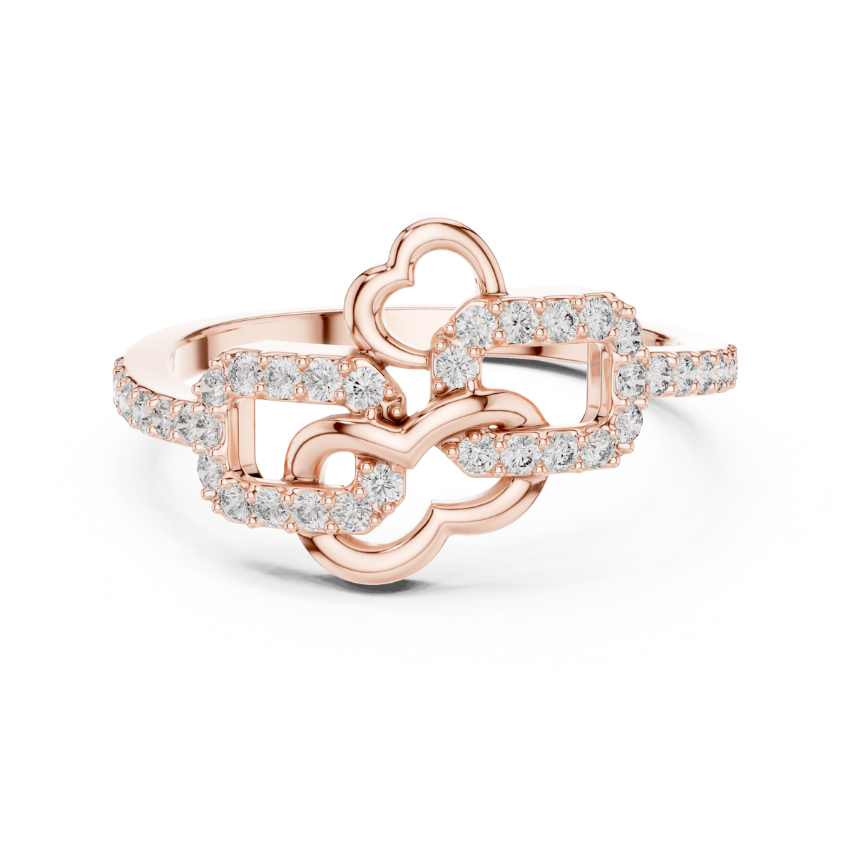 Knotelle Interlinked Pavé Loop Lab Grown Diamond Ring