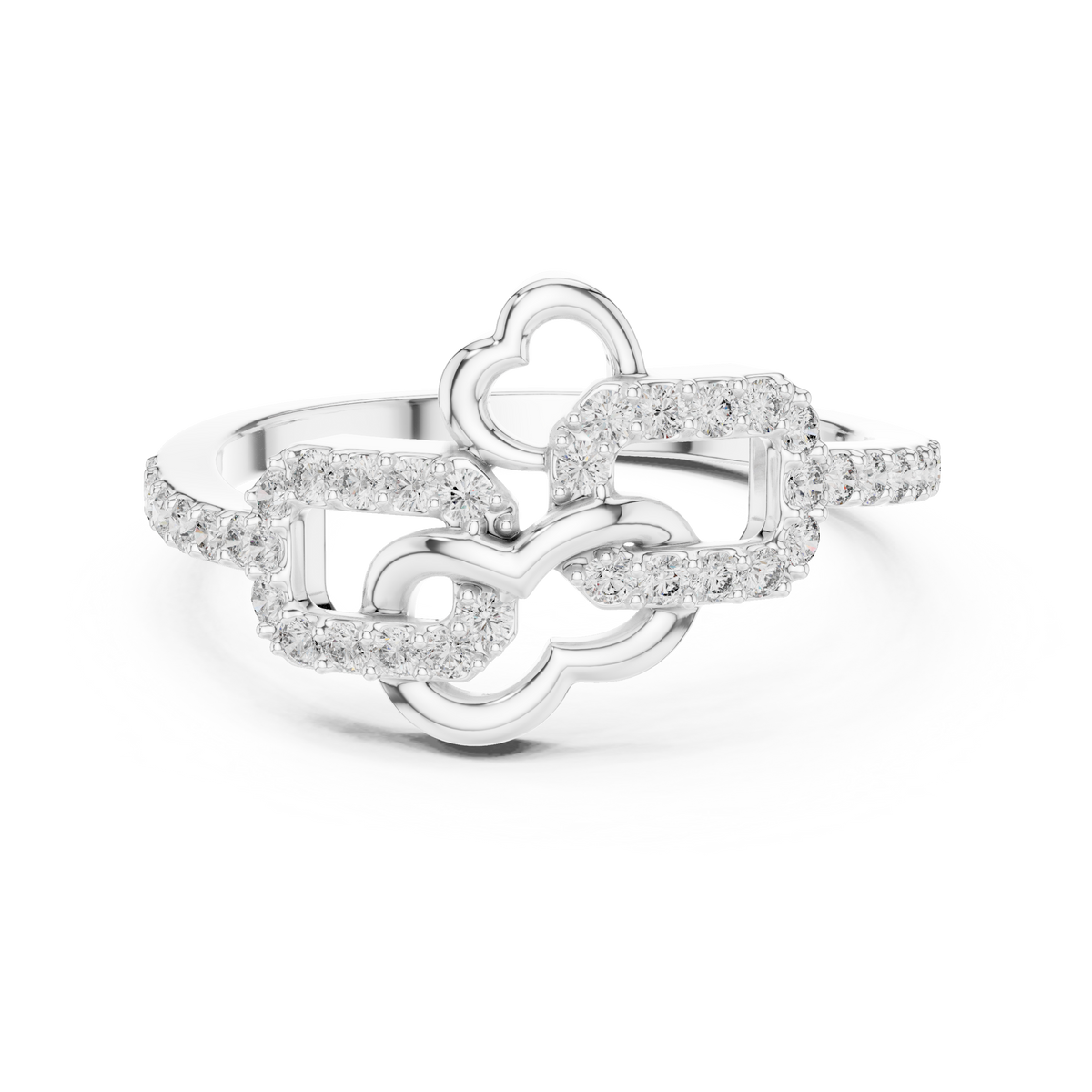 Knotelle Interlinked Pavé Loop Lab Grown Diamond Ring