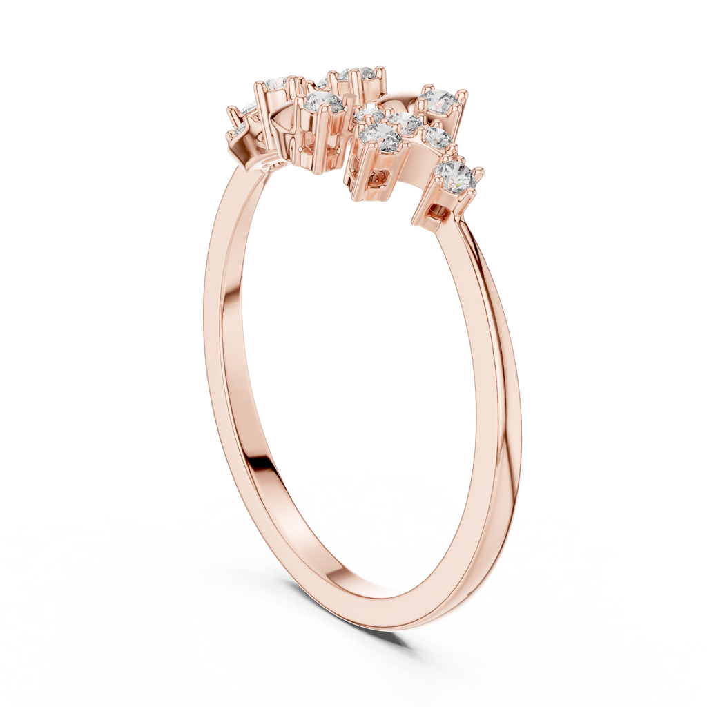 Twigelle Scattered Diamond Leaf Branch Lab Grown Diamond Ring