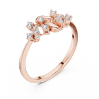 Twigelle Scattered Diamond Leaf Branch Lab Grown Diamond Ring