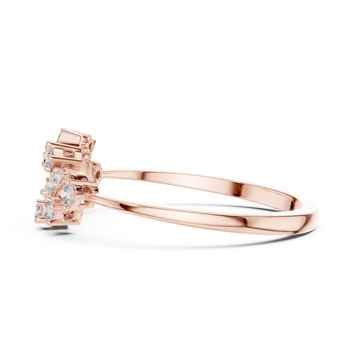 Twigelle Scattered Diamond Leaf Branch Lab Grown Diamond Ring