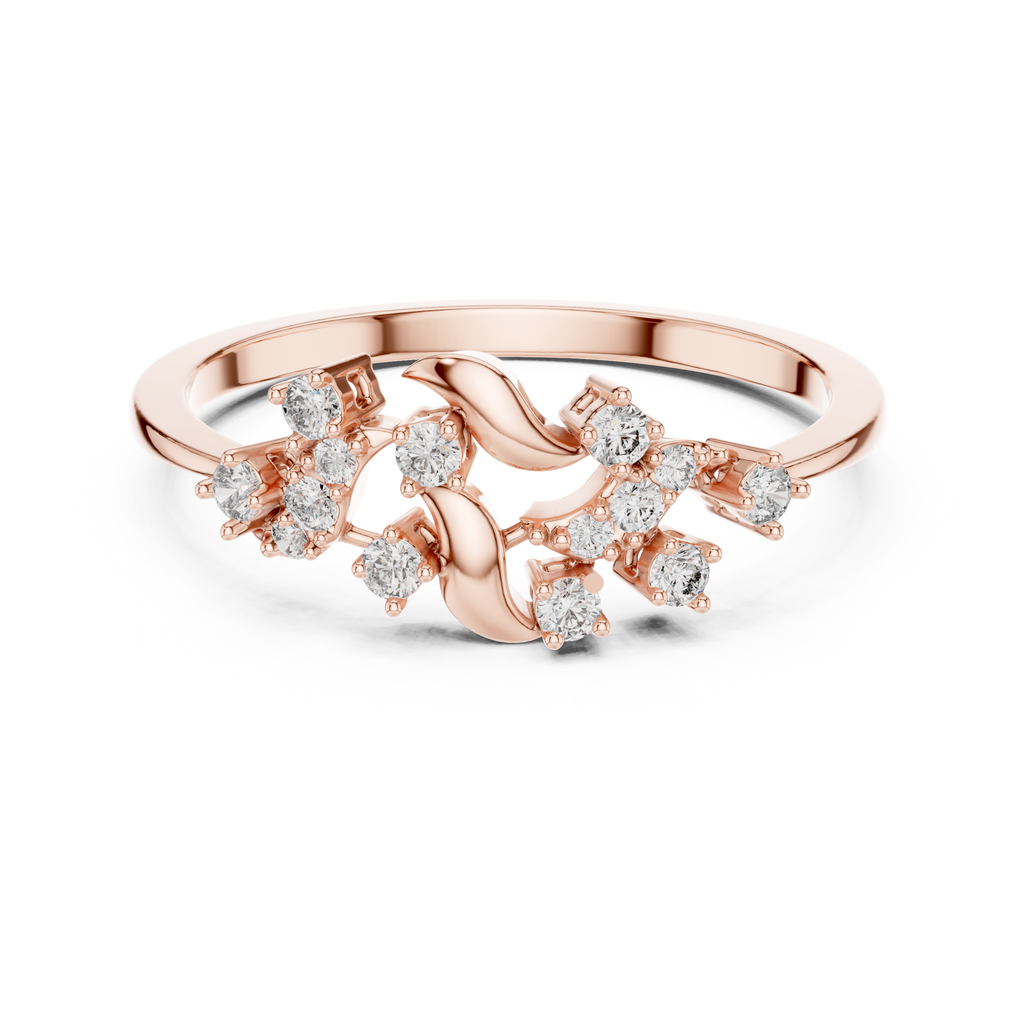 Twigelle Scattered Diamond Leaf Branch Lab Grown Diamond Ring