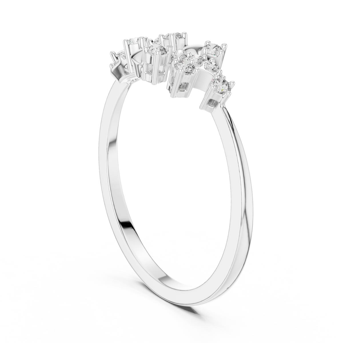 Twigelle Scattered Diamond Leaf Branch Lab Grown Diamond Ring