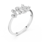 Twigelle Scattered Diamond Leaf Branch Lab Grown Diamond Ring