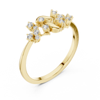 Twigelle Scattered Diamond Leaf Branch Lab Grown Diamond Ring