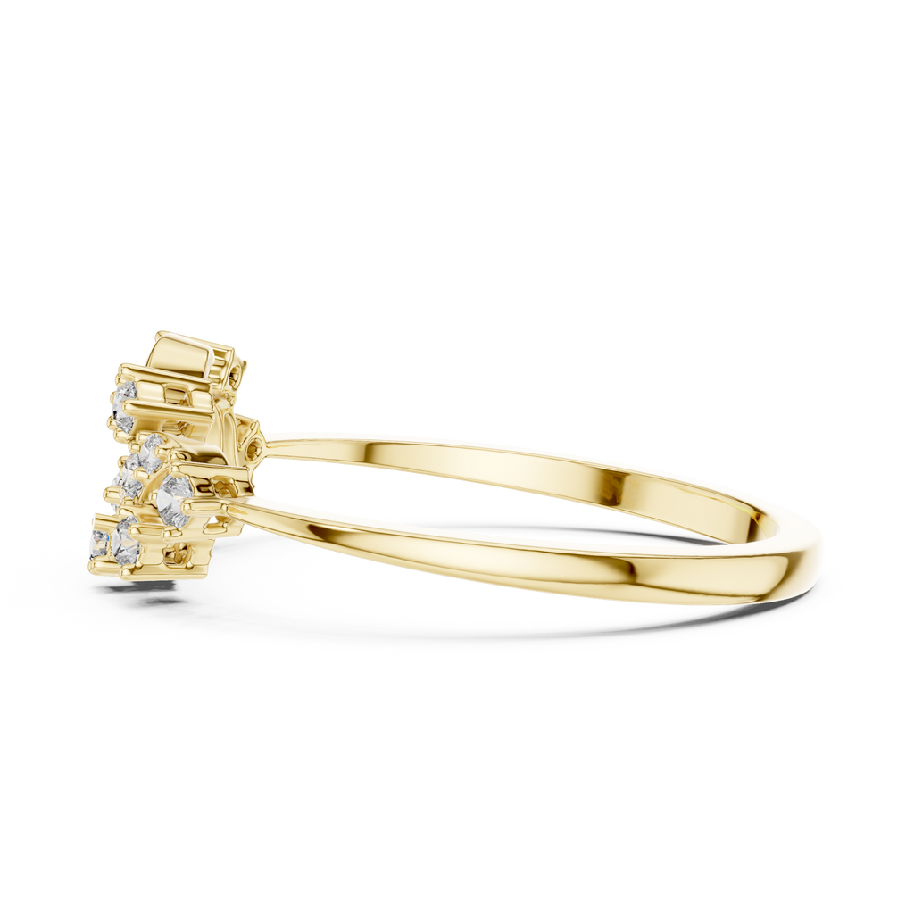 Twigelle Scattered Diamond Leaf Branch Lab Grown Diamond Ring