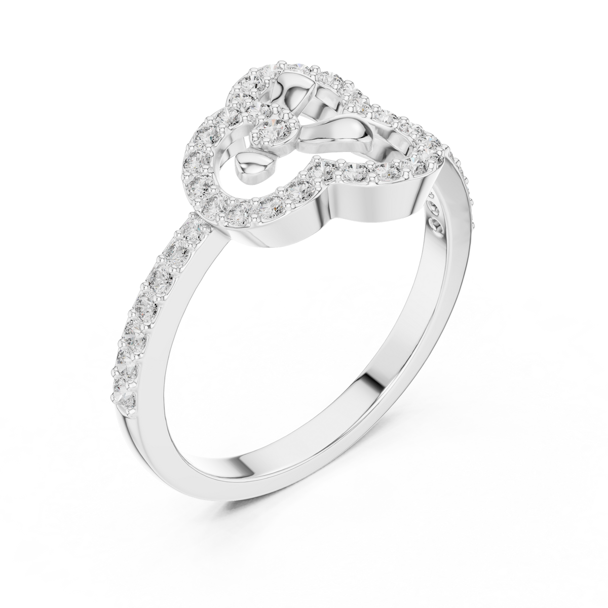 Cloverelle Open Clover Outline Pavé Lab Grown Diamond Ring