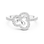 Cloverelle Open Clover Outline Pavé Lab Grown Diamond Ring