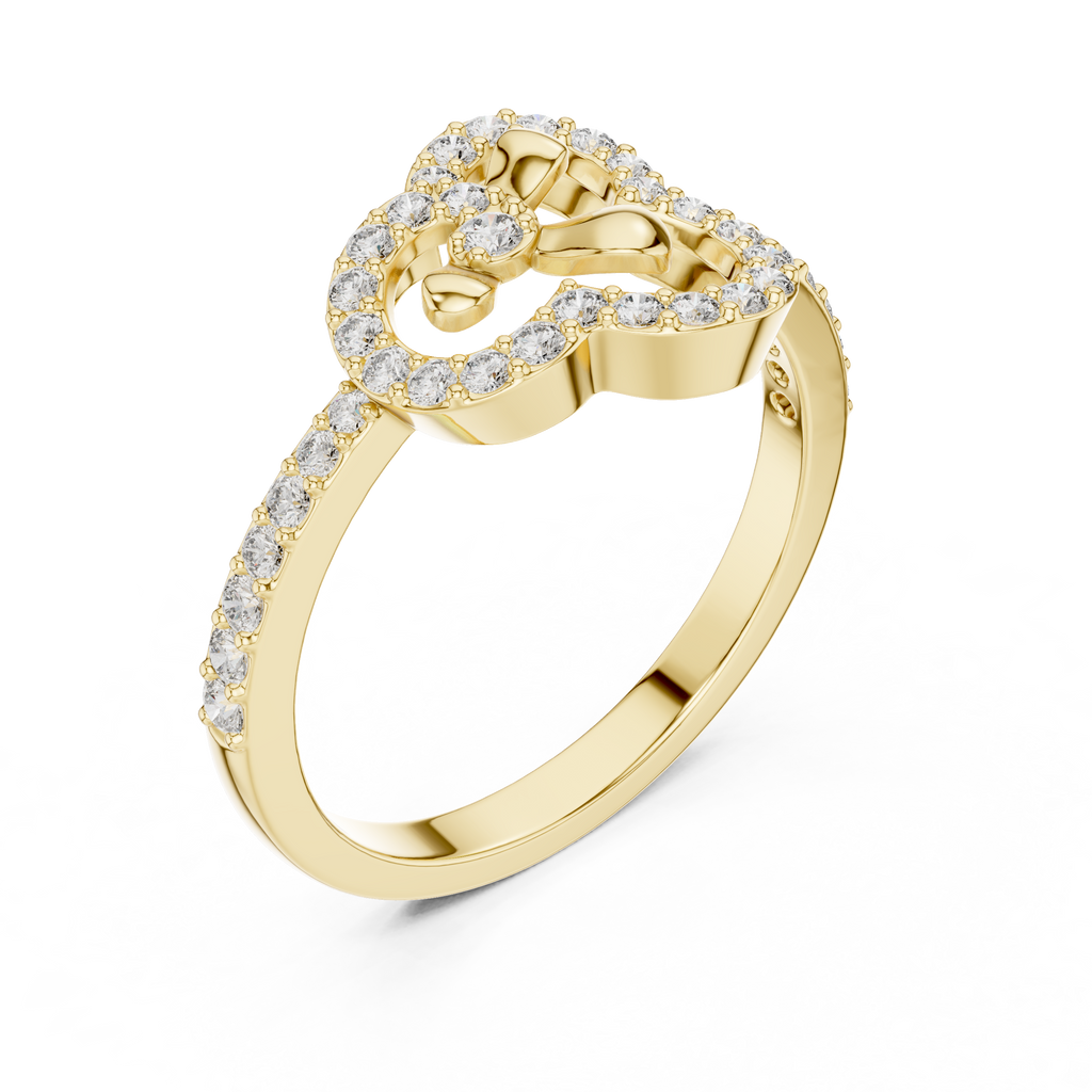 Cloverelle Open Clover Outline Pavé Lab Grown Diamond Ring