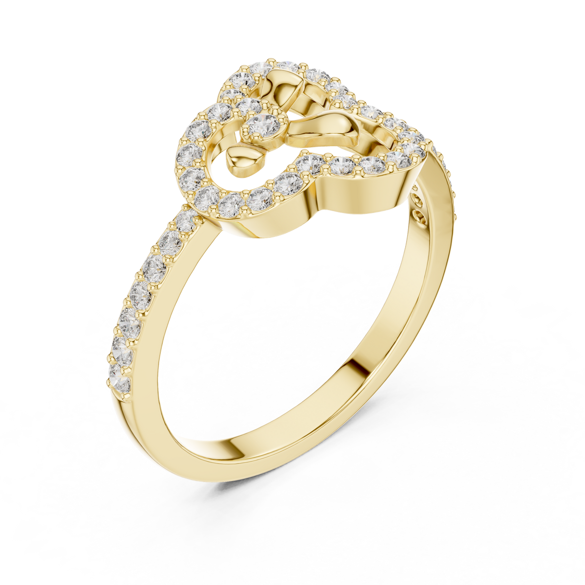 Cloverelle Open Clover Outline Pavé Lab Grown Diamond Ring