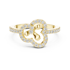 Cloverelle Open Clover Outline Pavé Lab Grown Diamond Ring