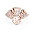 Meisterwerk mit dreieckigem Diamantcluster und geriffelten, abgestuften Flügeln
