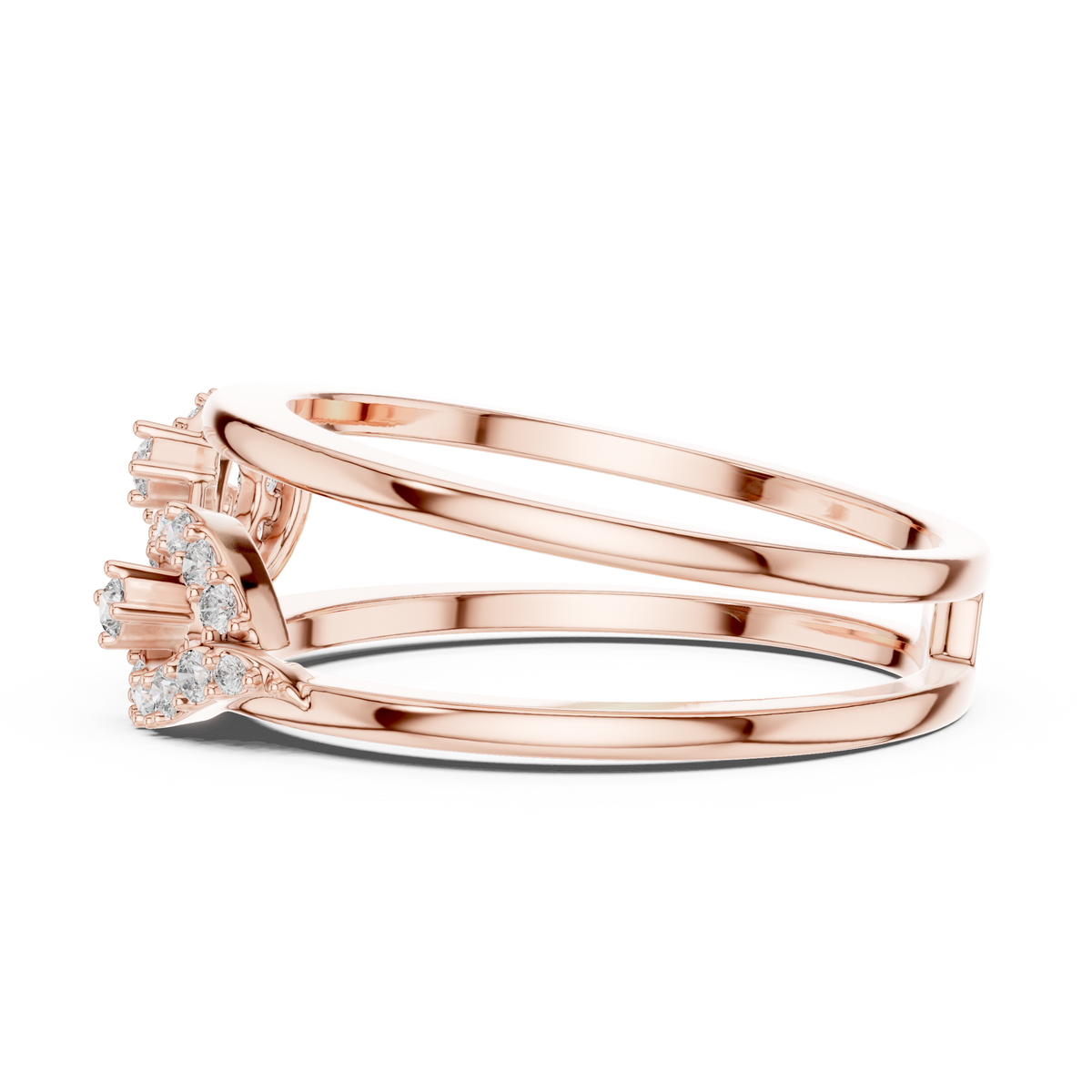 Twirelle Twin Swirl Pavé Double Band Lab Grown Diamond Ring