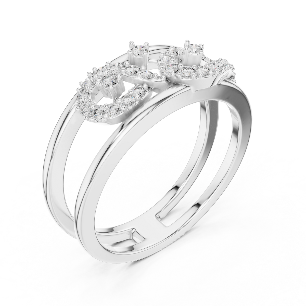 Twirelle Twin Swirl Pavé Double Band Lab Grown Diamond Ring
