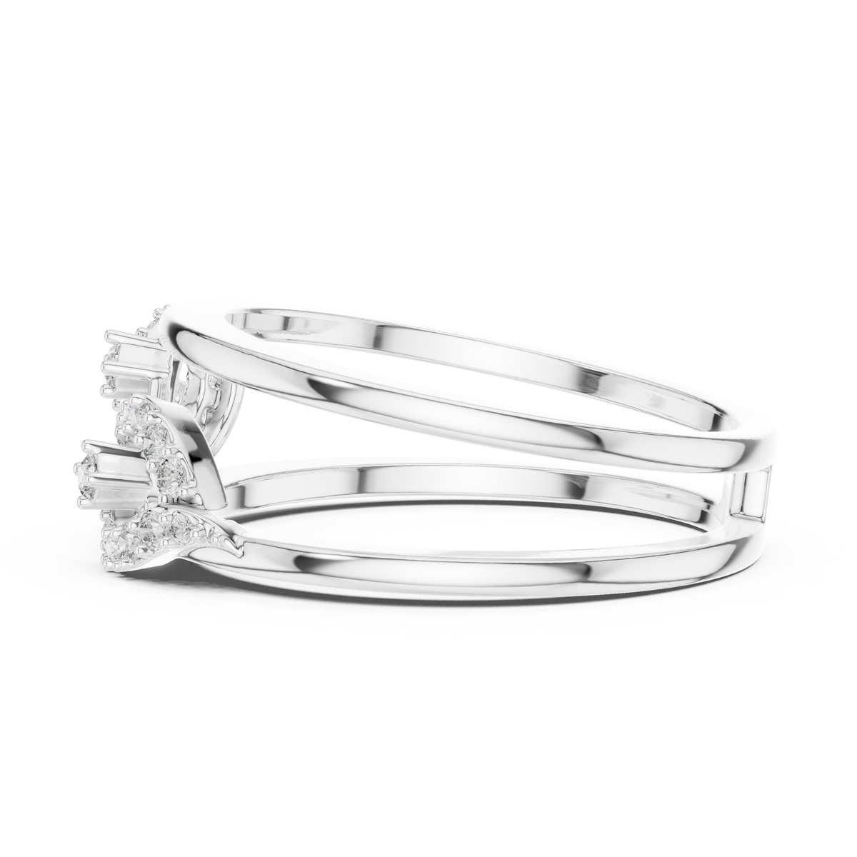 Twirelle Twin Swirl Pavé Double Band Lab Grown Diamond Ring