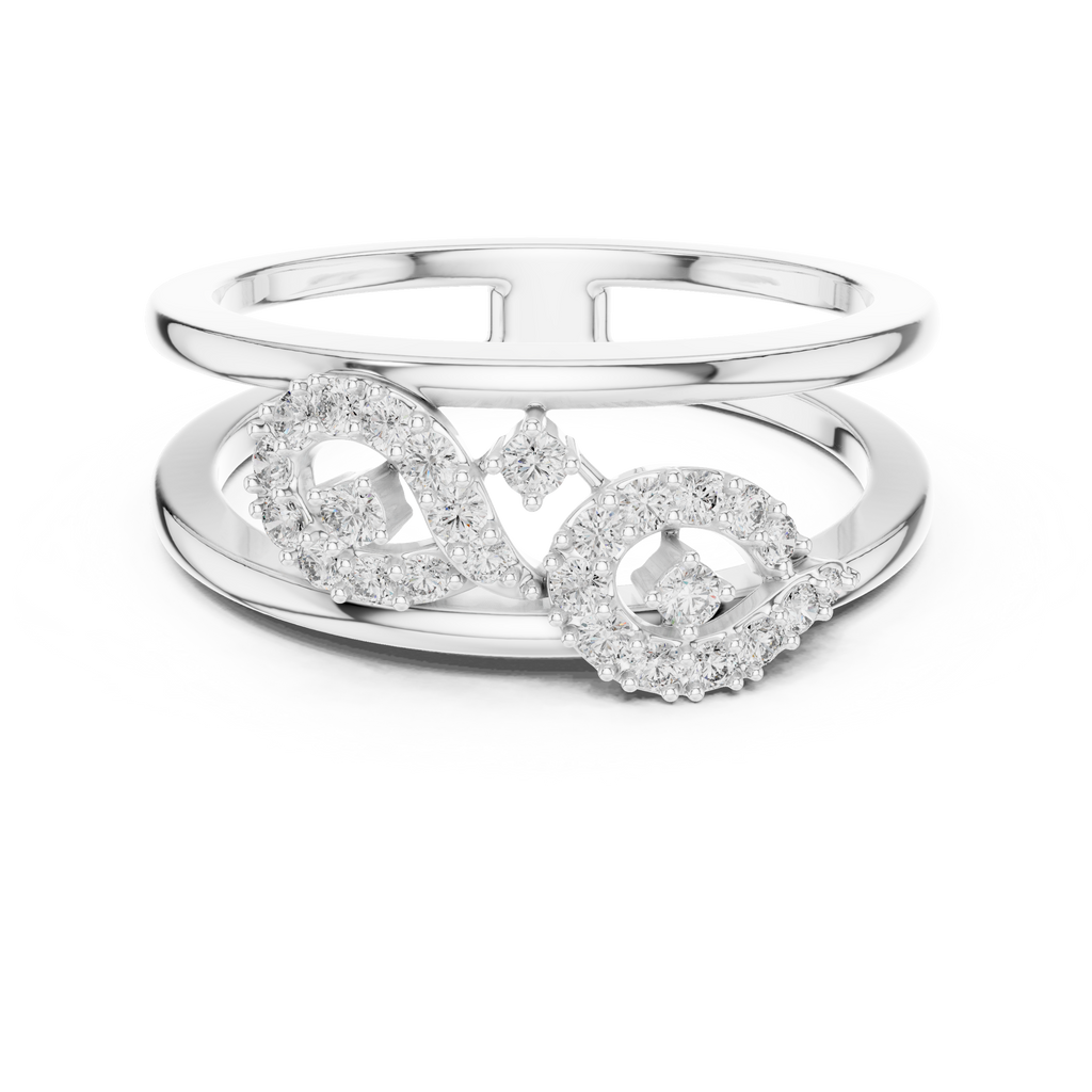 Twirelle Twin Swirl Pavé Double Band Lab Grown Diamond Ring