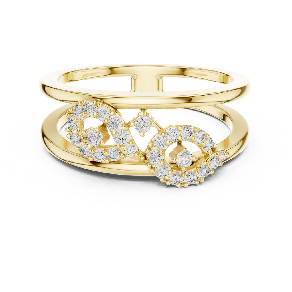 Twirelle Twin Swirl Pavé Double Band Lab Grown Diamond Ring