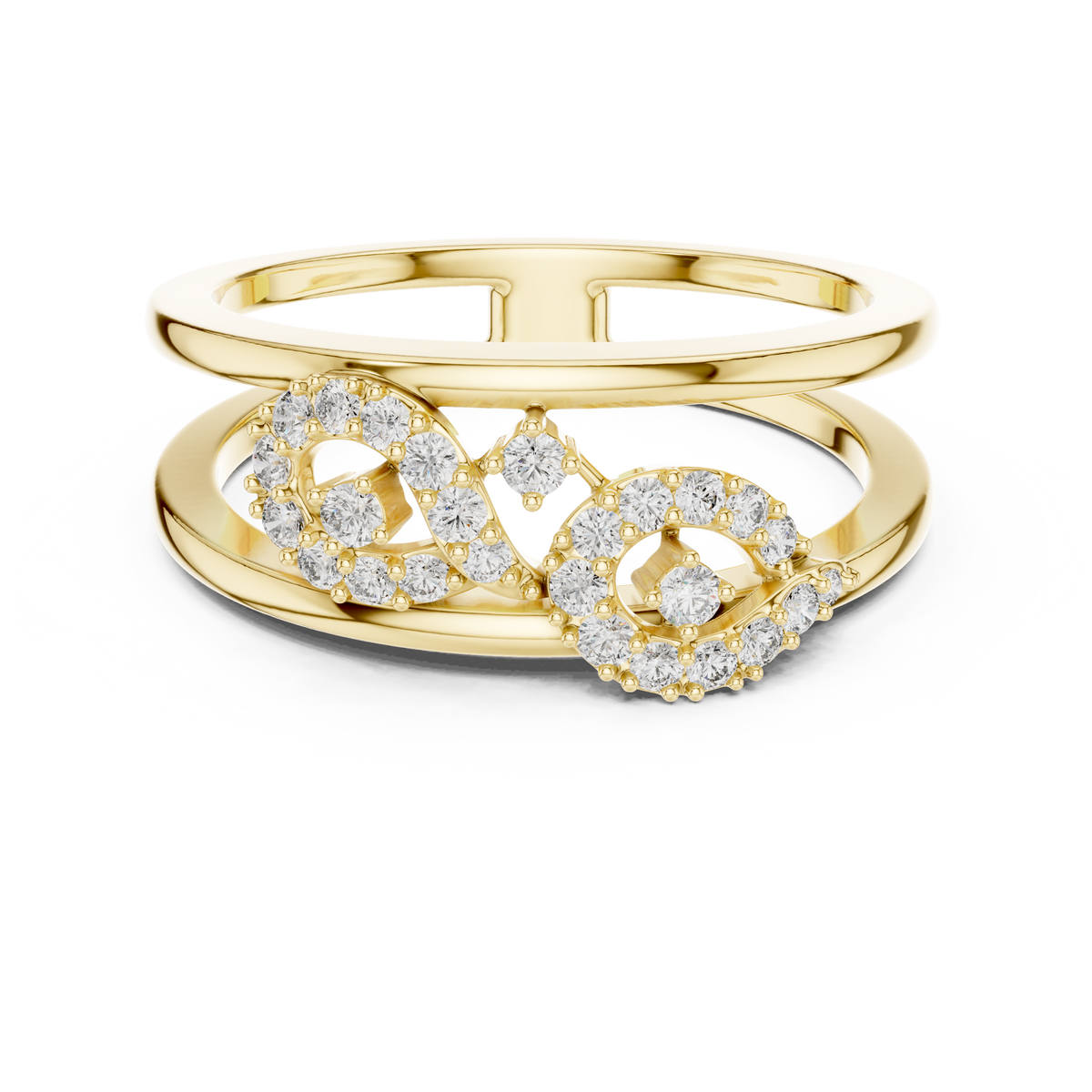 Twirelle Twin Swirl Pavé Double Band Lab Grown Diamond Ring