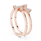 Prismelle Triple Wedge Pavé Double Band Lab Grown Diamond Ring