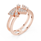 Prismelle Triple Wedge Pavé Double Band Lab Grown Diamond Ring