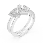 Prismelle Triple Wedge Pavé Double Band Lab Grown Diamond Ring