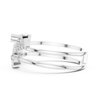 Prismelle Triple Wedge Pavé Double Band Lab Grown Diamond Ring