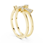 Prismelle Triple Wedge Pavé Double Band Lab Grown Diamond Ring