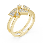 Prismelle Triple Wedge Pavé Double Band Lab Grown Diamond Ring