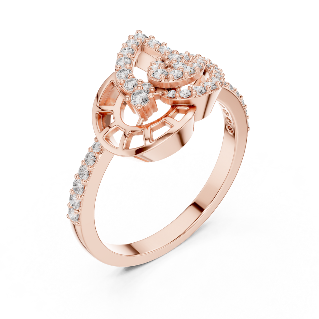 Verdelle Open Leaf Pavé Arc Lab Grown Diamond Ring