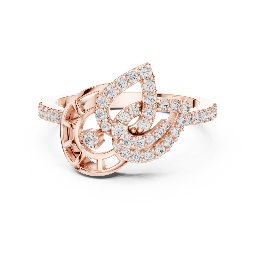 Verdelle Open Leaf Pavé Arc Lab Grown Diamond Ring