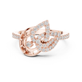 Verdelle Open Leaf Pavé Arc Lab Grown Diamond Ring