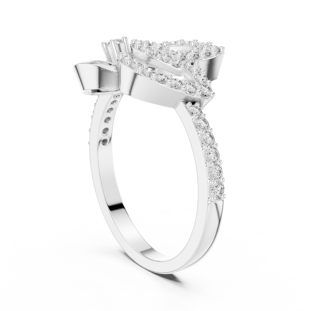 Verdelle Open Leaf Pavé Arc Lab Grown Diamond Ring