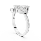 Verdelle Open Leaf Pavé Arc Lab Grown Diamond Ring
