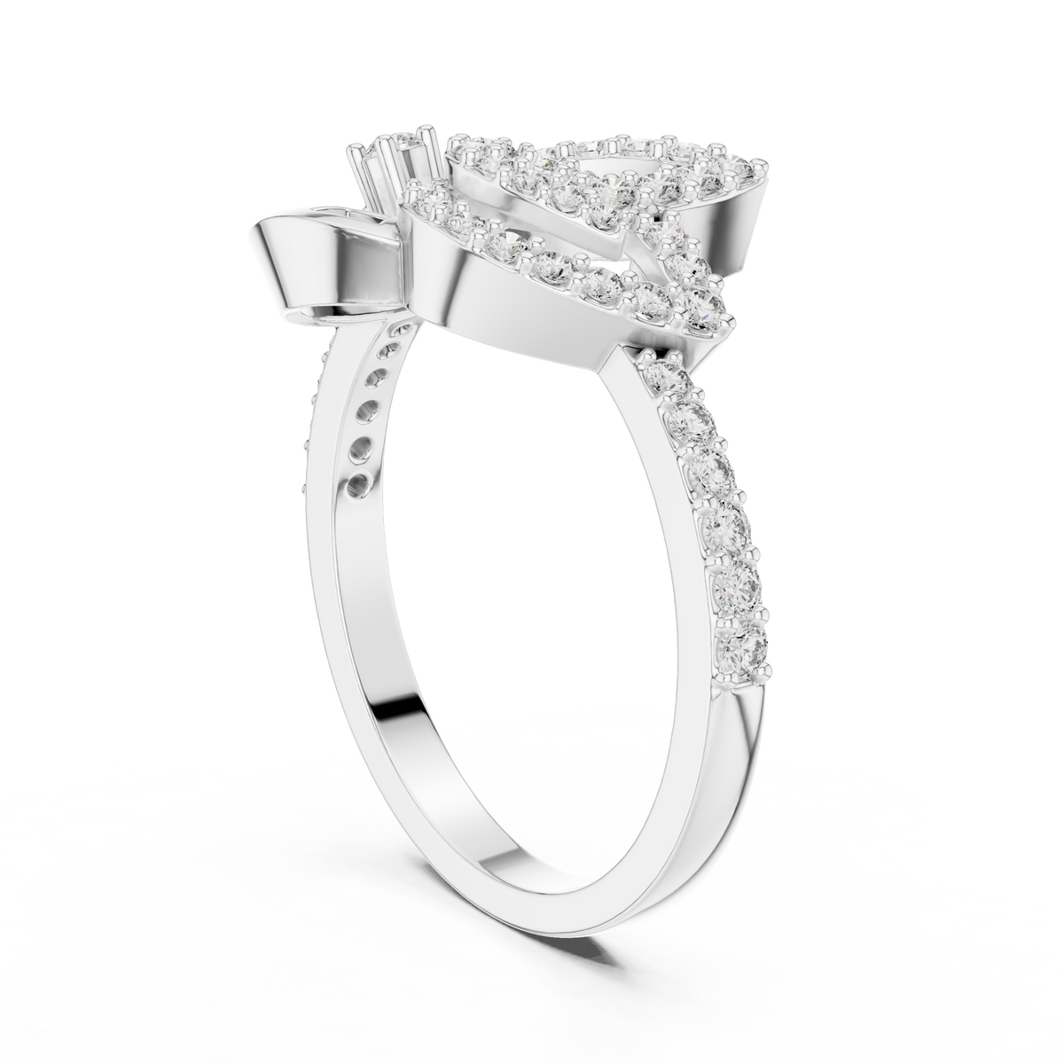 Verdelle Open Leaf Pavé Arc Lab Grown Diamond Ring