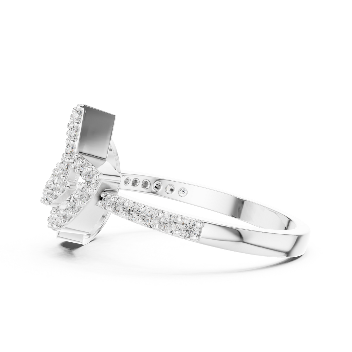Verdelle Open Leaf Pavé Arc Lab Grown Diamond Ring