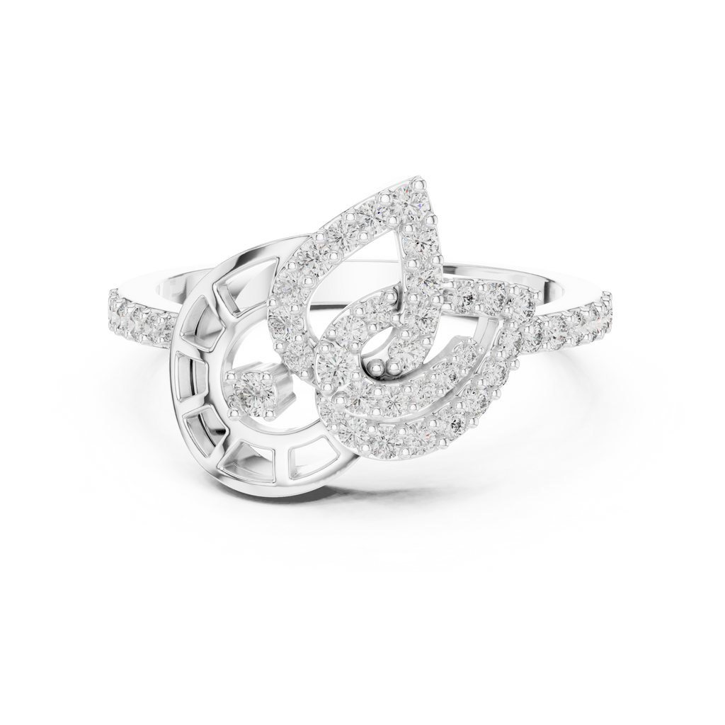 Verdelle Open Leaf Pavé Arc Lab Grown Diamond Ring