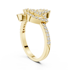 Verdelle Open Leaf Pavé Arc Lab Grown Diamond Ring