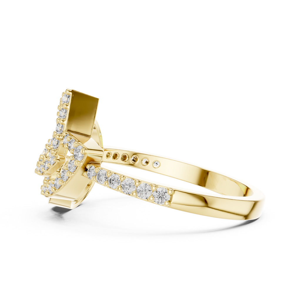 Verdelle Open Leaf Pavé Arc Lab Grown Diamond Ring