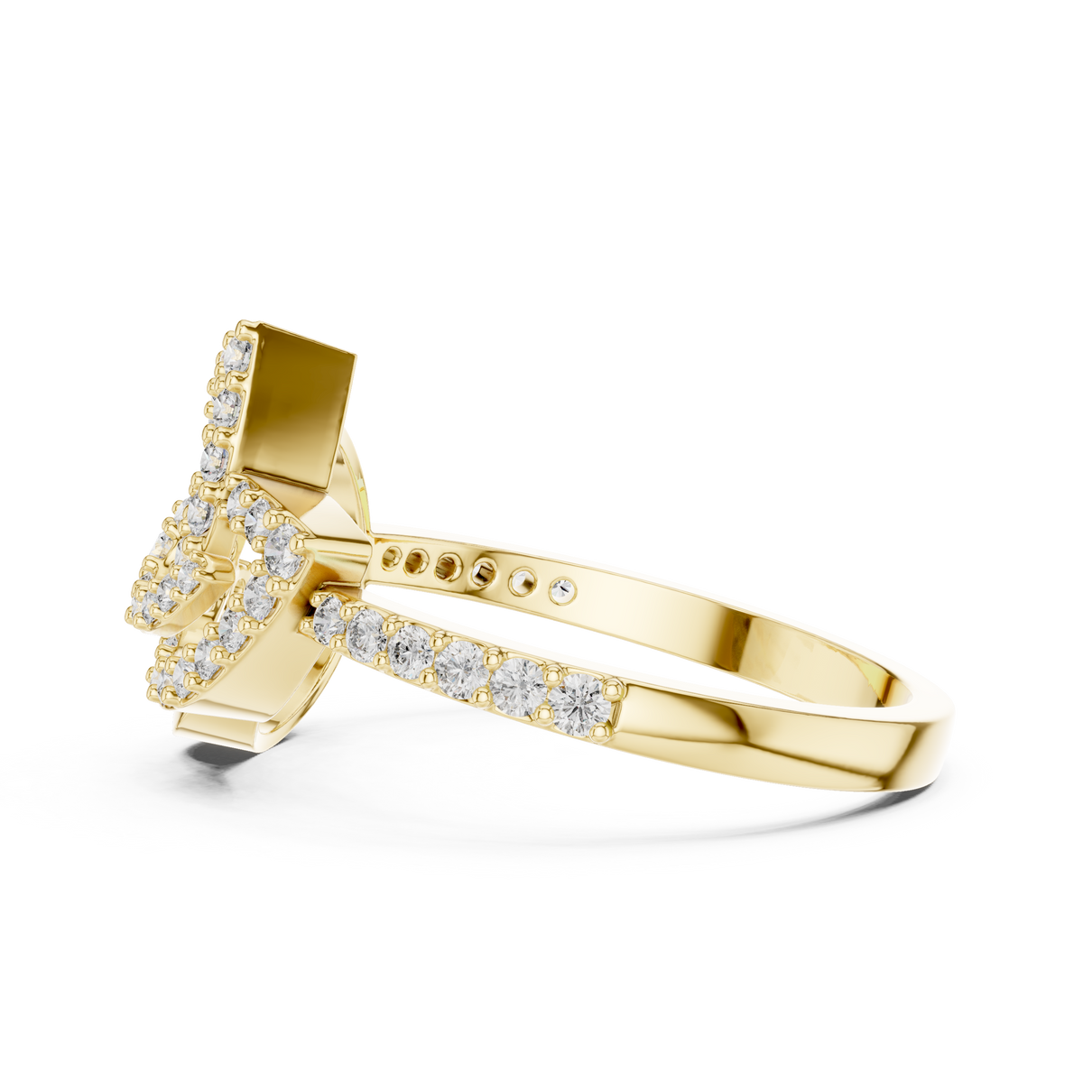 Verdelle Open Leaf Pavé Arc Lab Grown Diamond Ring
