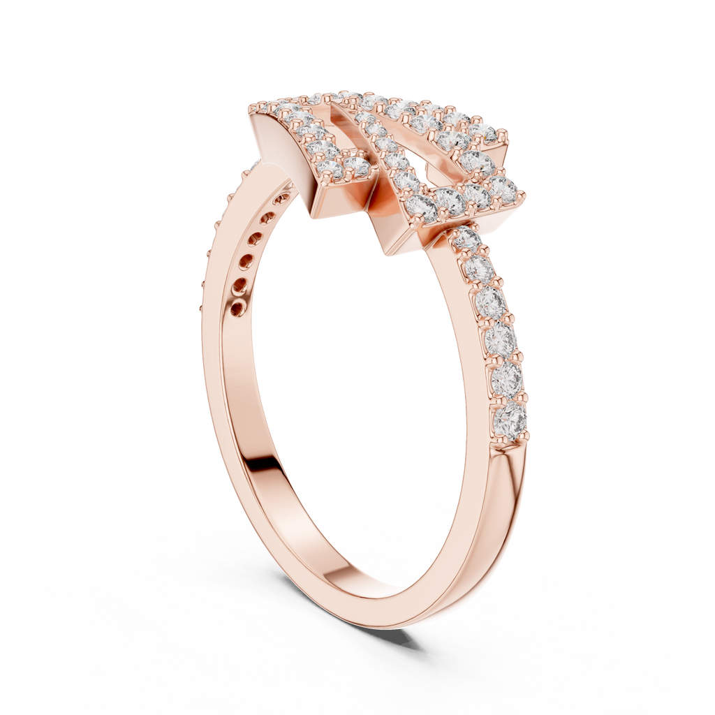 Zagnelle Zigzag Pavé Open Design Lab Grown Diamond Ring