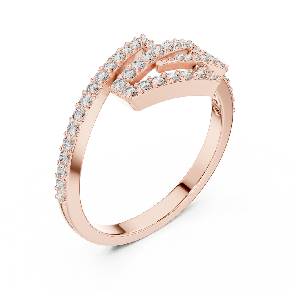 Zagnelle Zigzag Pavé Open Design Lab Grown Diamond Ring
