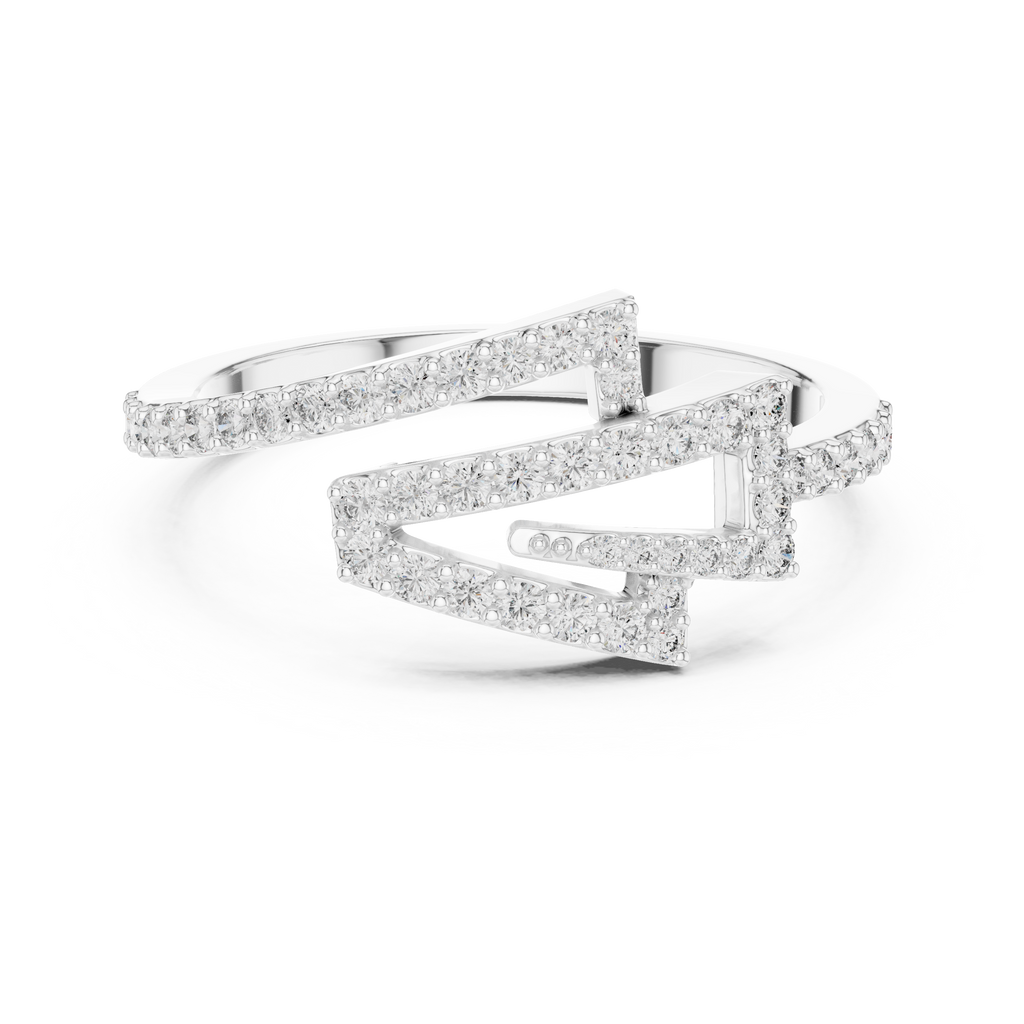 Zagnelle Zigzag Pavé Open Design Lab Grown Diamond Ring