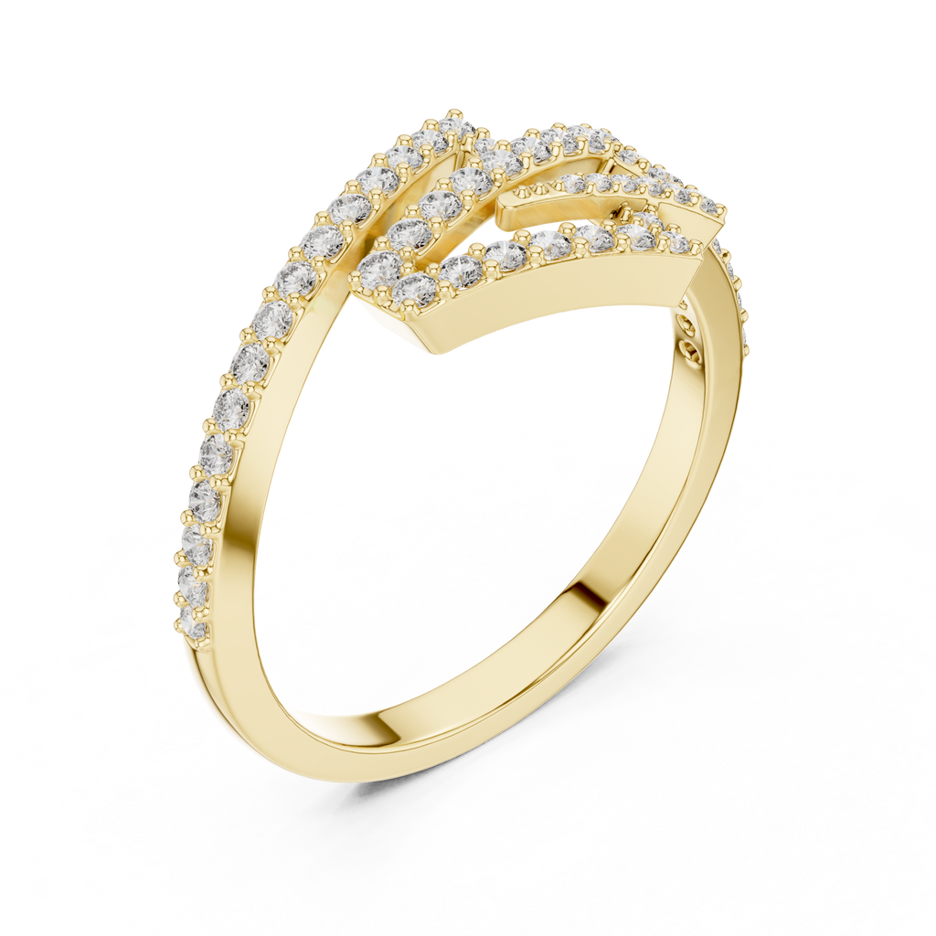 Zagnelle Zigzag Pavé Open Design Lab Grown Diamond Ring